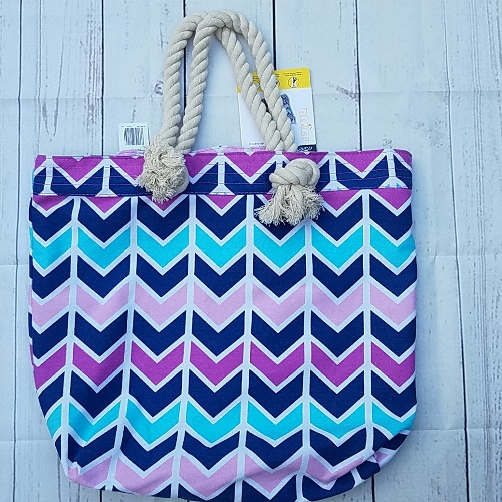 Rope Handle Beach Bag Tote 22x17x6in.